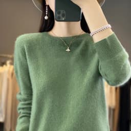 Premium 100% Merino Wool Knitted Sweater Women 2026 Autumn Winter Lightweight Warm Jumper Classic O-neck Long Sleeve Pullovers