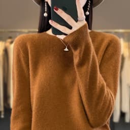 Premium 100% Merino Wool Knitted Sweater Women 2026 Autumn Winter Lightweight Warm Jumper Classic O-neck Long Sleeve Pullovers