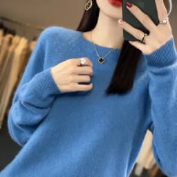 Premium 100% Merino Wool Knitted Sweater Women 2026 Autumn Winter Lightweight Warm Jumper Classic O-neck Long Sleeve Pullovers