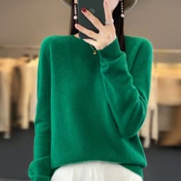 Premium 100% Merino Wool Knitted Sweater Women 2026 Autumn Winter Lightweight Warm Jumper Classic O-neck Long Sleeve Pullovers