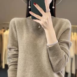 Premium 100% Merino Wool Knitted Sweater Women 2026 Autumn Winter Lightweight Warm Jumper Classic O-neck Long Sleeve Pullovers