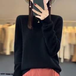 Premium 100% Merino Wool Knitted Sweater Women 2026 Autumn Winter Lightweight Warm Jumper Classic O-neck Long Sleeve Pullovers