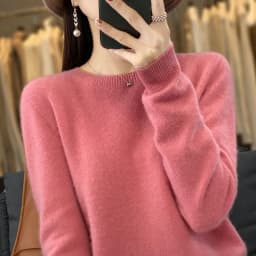 Premium 100% Merino Wool Knitted Sweater Women 2026 Autumn Winter Lightweight Warm Jumper Classic O-neck Long Sleeve Pullovers