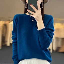 Premium 100% Merino Wool Knitted Sweater Women 2026 Autumn Winter Lightweight Warm Jumper Classic O-neck Long Sleeve Pullovers