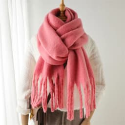 New Winter Scarf Men Women Cashmere Warm Solid Pashmina Blanket Wraps Female Thick Soft Bufanda Tassel Shawl Long Poncho Echarpe