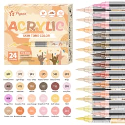 Skin Tones Art Markers,Soft Brush Tip Acrylic Paint Pens,Quick-Drying Waterproof for Sketching,Wood,Glass,Fabric,Rocks Painting