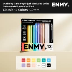 ENMY 48 Acrylic Gel Pen Rainbow Gradient Colors Fine Tip 0.7mm Art Drawing Pen Writing Pen Stationery Office School Supplies