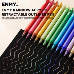 ENMY 48 Acrylic Gel Pen Rainbow Gradient Colors Fine Tip 0.7mm Art Drawing Pen Writing Pen Stationery Office School Supplies