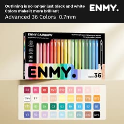 ENMY 48 Acrylic Gel Pen Rainbow Gradient Colors Fine Tip 0.7mm Art Drawing Pen Writing Pen Stationery Office School Supplies