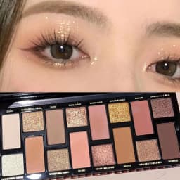 16 Color Matte Glitter Nude Brown Eyeshadow Palette Waterproof Longlasting Cosmetic Pearlescent Eyeshadow Pigment Shimmer Makeup