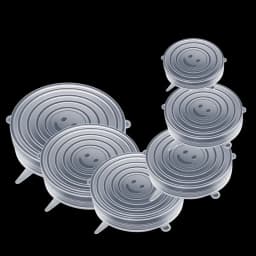 6 Pcs Silicone Cover Stretch Lids for Kitchen Microwave Food Covers Bowl Caps Elastic Silicone Lid Cap Universal Adaptable Lids