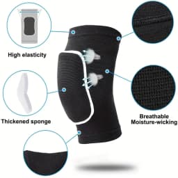 1Pair Sports Knee Pads Breathable Dancing Volleyball Soccer Patella Brace Support Unisex Gym Fitness Yoga EVA Sponge Kneepad