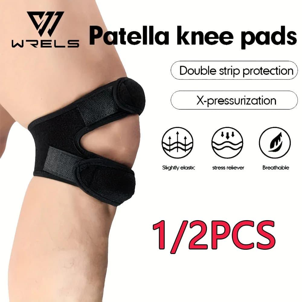1/2pcs Patella Knee Strap Professional Anti-Slip Adjustable Knee Stabilizer Pads Basketball Running Jumping Knee Wrap Band