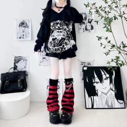 2026 Autumn Lolita Leg Warmers Stripe JK Y2K Style Knitted Leg Sleeves Warm Foot Cover Lady Crochet Heap Heap Socks Boot Cuffs
