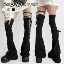 Y2k Women Leg Warmer Multicolor Lace Up Closure Lace Up Leg Warmers Girls Solid Color Over The Knee Tie-up Thigh-high Foot Socks