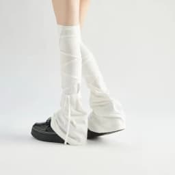 Y2K Harajuku Leg Stockings Black White Grey Gothic Lolita Over Knee High Sock Lolita Over Knee Leg Cuffs Punk Lolita Flared Sock