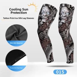 Sport Silicone Tattoo Leggings Sun Protection Ice Silk Printed Arm Band Anti-slip Breathable Knee Pads for Cycling Riding
