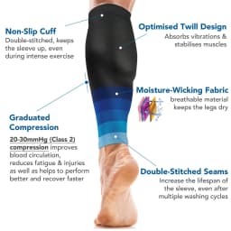1Pair Calf Compression Sleeve  20-30mmHg Women Men Footless Running Leg Socks Shin Splints Varicose Veins Marathon Leg Sleeves