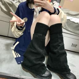 Knitted Mid Tube Spicy Girl Wide Leg Warm Loose Horn Versatile JK Foot Cover Thickened Women Solid Color Y2k Pile Sock Cover