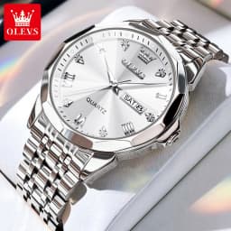 OLEVS 9931 Watch For Men Women Roman Scale Quartz Couple Watch Rhombus Mirror Auto Date Wristwatch Luxury Waterproof Hand Clock