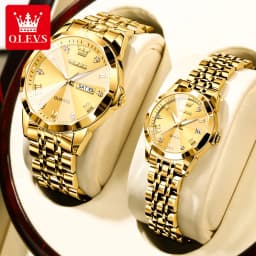 OLEVS 9931 Watch For Men Women Roman Scale Quartz Couple Watch Rhombus Mirror Auto Date Wristwatch Luxury Waterproof Hand Clock