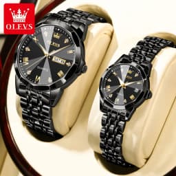 OLEVS 9931 Watch For Men Women Roman Scale Quartz Couple Watch Rhombus Mirror Auto Date Wristwatch Luxury Waterproof Hand Clock