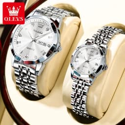 OLEVS 9931 Watch For Men Women Roman Scale Quartz Couple Watch Rhombus Mirror Auto Date Wristwatch Luxury Waterproof Hand Clock