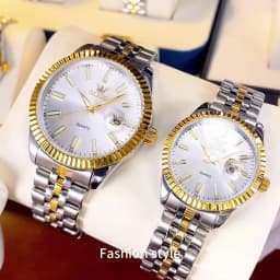 OLEVS 5593 Couple Watch Fashion Business Waterproof Stainless Steel Watch Luxury Brand Classic Date Week Clock Men Women Watch