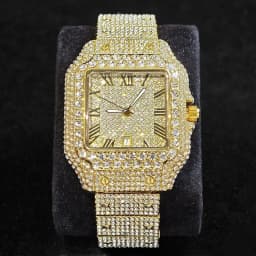 UNIGUET Luxury Ice Watch for Men Women Fashion Hip Hop Full Diamond Square Couple Wristwatch Gift 2026 Hor Sale