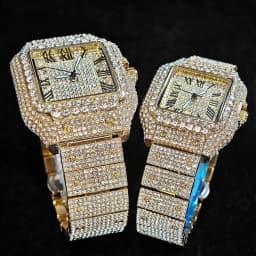 UNIGUET Luxury Ice Watch for Men Women Fashion Hip Hop Full Diamond Square Couple Wristwatch Gift 2026 Hor Sale