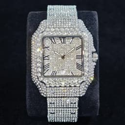 UNIGUET Luxury Ice Watch for Men Women Fashion Hip Hop Full Diamond Square Couple Wristwatch Gift 2026 Hor Sale
