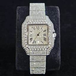 UNIGUET Luxury Ice Watch for Men Women Fashion Hip Hop Full Diamond Square Couple Wristwatch Gift 2026 Hor Sale