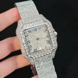 UNIGUET Luxury Ice Watch for Men Women Fashion Hip Hop Full Diamond Square Couple Wristwatch Gift 2026 Hor Sale