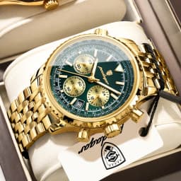 POEDAGAR Fashion Watches For Men Date Chronograph Stainless Steel Boyfriend Wristwatch Waterproof Luminous Couple's Quartz Watch