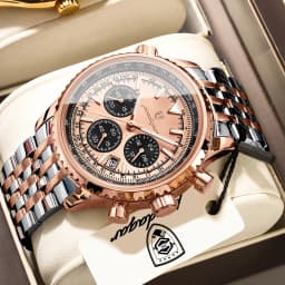 POEDAGAR Fashion Watches For Men Date Chronograph Stainless Steel Boyfriend Wristwatch Waterproof Luminous Couple's Quartz Watch