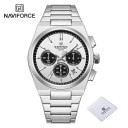 NAVIFORCE Trend Brand Steel Strap Couples Watch Quartz Automatic Date Display Chronograph Lover Waterproof Casual Wrist Watch