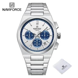 NAVIFORCE Trend Brand Steel Strap Couples Watch Quartz Automatic Date Display Chronograph Lover Waterproof Casual Wrist Watch