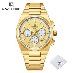NAVIFORCE Trend Brand Steel Strap Couples Watch Quartz Automatic Date Display Chronograph Lover Waterproof Casual Wrist Watch