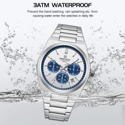 NAVIFORCE Fashion Quartz Watches for Male 3ATM Waterproof Chronograph Clocks Date Display Steel Strap Business Man's Watch Gifts