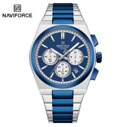 NAVIFORCE Fashion Quartz Watches for Male 3ATM Waterproof Chronograph Clocks Date Display Steel Strap Business Man's Watch Gifts