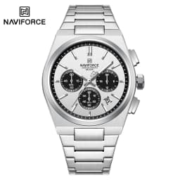 NAVIFORCE Fashion Quartz Watches for Male 3ATM Waterproof Chronograph Clocks Date Display Steel Strap Business Man's Watch Gifts