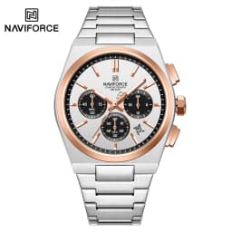 NAVIFORCE Fashion Quartz Watches for Male 3ATM Waterproof Chronograph Clocks Date Display Steel Strap Business Man's Watch Gifts