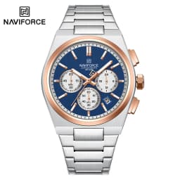 NAVIFORCE Fashion Quartz Watches for Male 3ATM Waterproof Chronograph Clocks Date Display Steel Strap Business Man's Watch Gifts