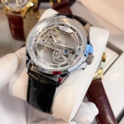 OLEVS Couple Watches Original Fully Transparent Skeleton Automatic Mechanical Watches For Men Women Lover's Gift Luxury Watches