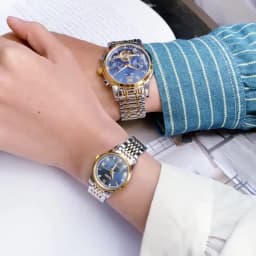 100% Original OLEVS Automatic Mechanical Couple Wrist Watches for Men and Women Waterproof Watches His or Hers Lover's Watch Set