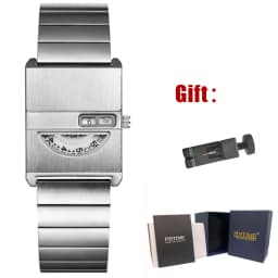 Square Niche Couple Watches Silver Stainless Steel Bracelet New-style Trendy Men Timepiece Fashionable Gift Unisex Quartz Watche