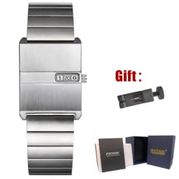 Square Niche Couple Watches Silver Stainless Steel Bracelet New-style Trendy Men Timepiece Fashionable Gift Unisex Quartz Watche