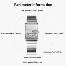Square Niche Couple Watches Silver Stainless Steel Bracelet New-style Trendy Men Timepiece Fashionable Gift Unisex Quartz Watche