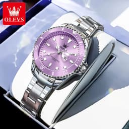 OLEVS Couple Watches Trend Fashion Stainless Steel Original Quartz Watch for Lover Premium Gift Box for Wristwatches Waterproof