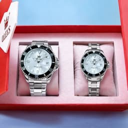 OLEVS Couple Watches Trend Fashion Stainless Steel Original Quartz Watch for Lover Premium Gift Box for Wristwatches Waterproof